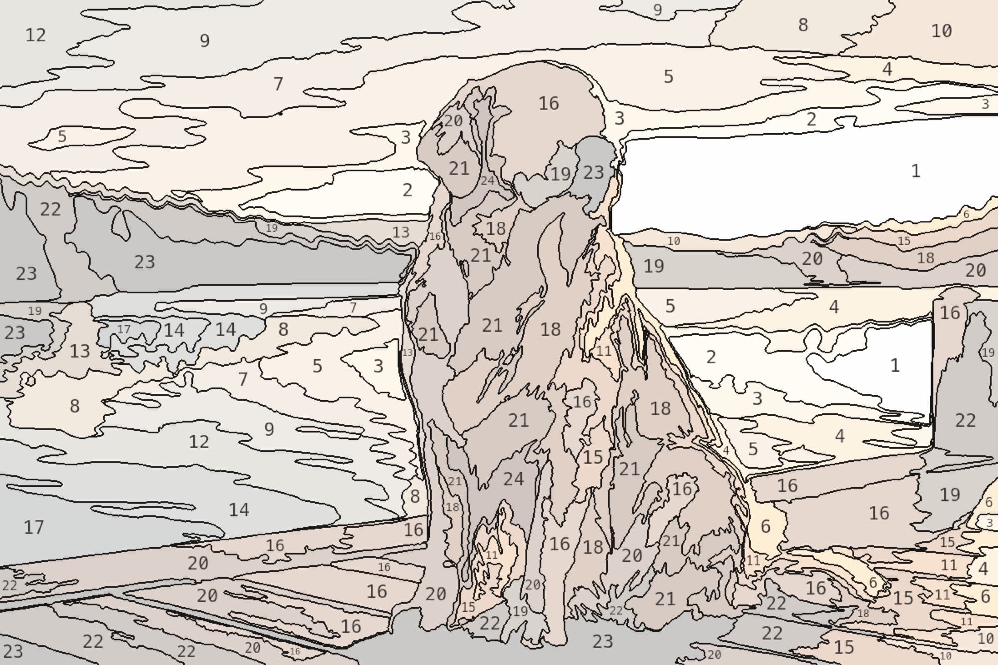 Golden retriever on a jetty — tinted preview